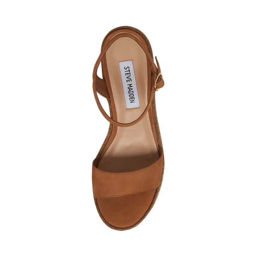 Brown Steve Madden Andrea Women's Platform Sandals | PH 4370AQN